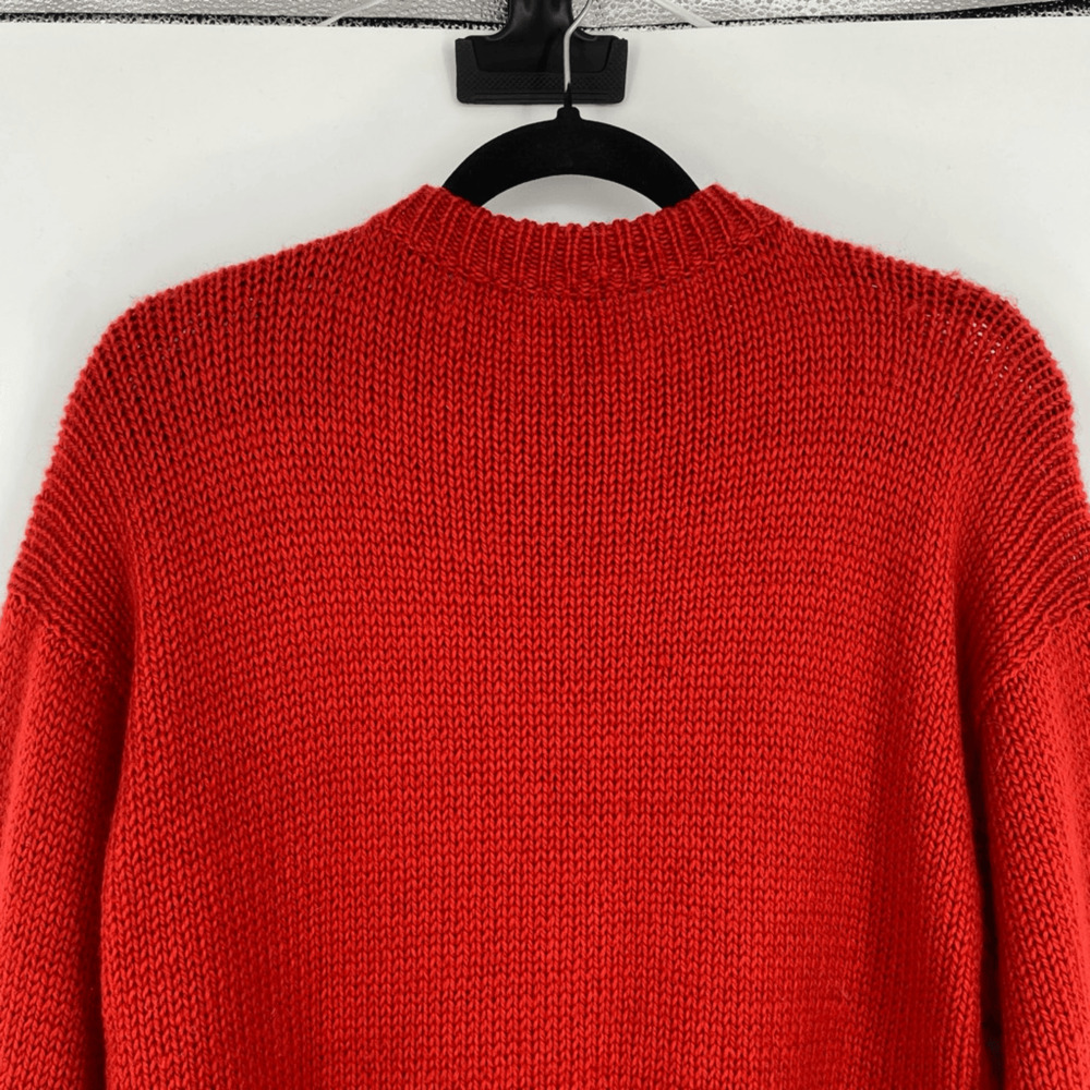 Vintage Kiznit Handmade Peru 100% Wool Intarsia Knit Sweater Red Princess Diana - Picture 14 of 15